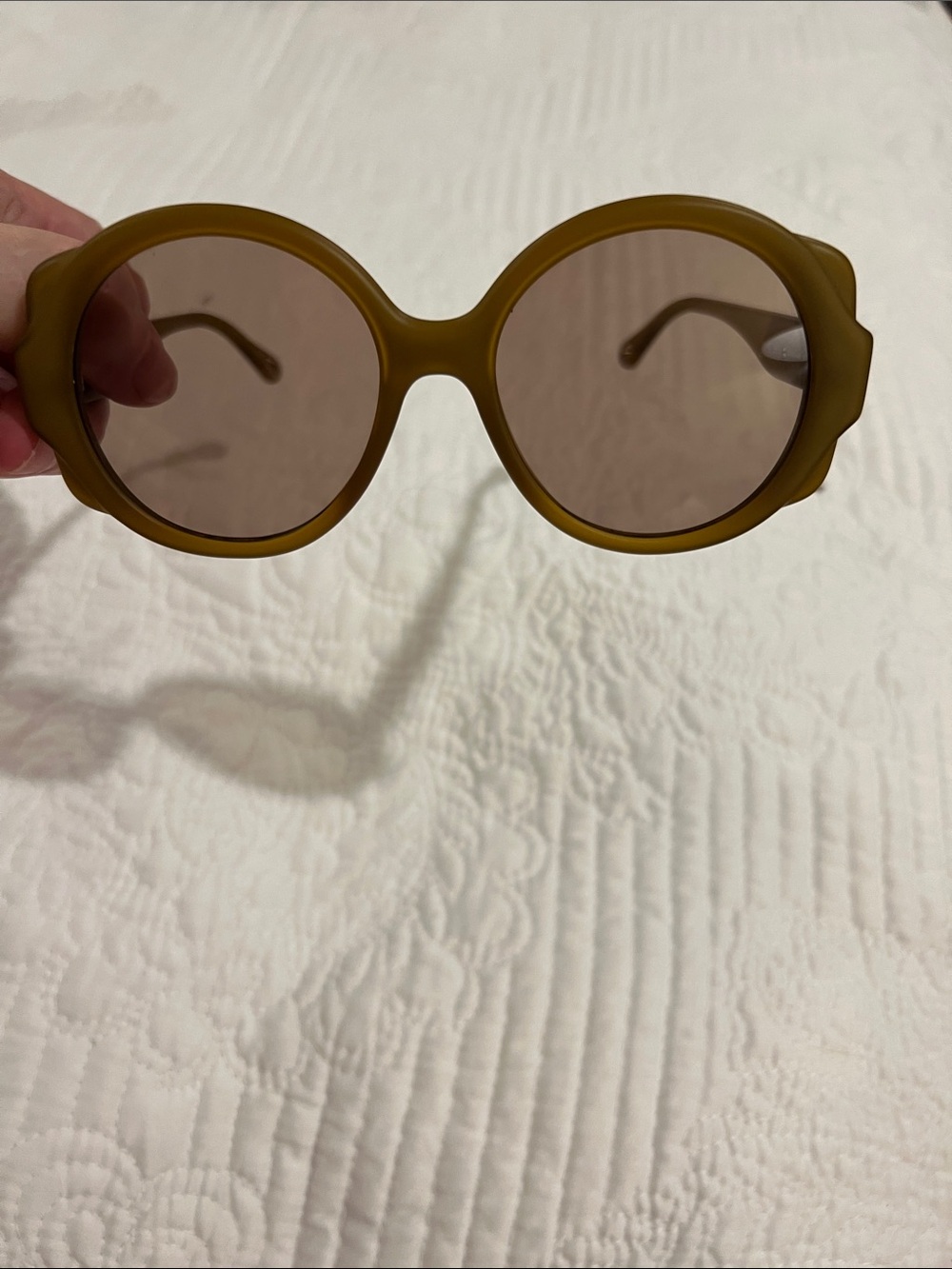 RARE Chloe Olive Green Round Sunglasses CHO120S-004 Retail $408 - Picture 4 of 12